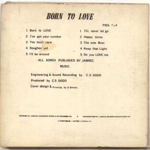 Slim Smith Born To Love Jamaican vinyl LP album (LP record) (715966)